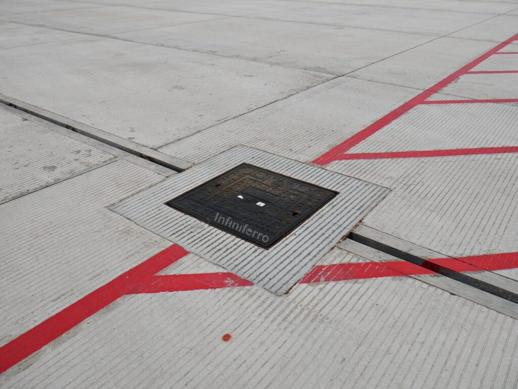 manhole cover at yogyakarta international airport
