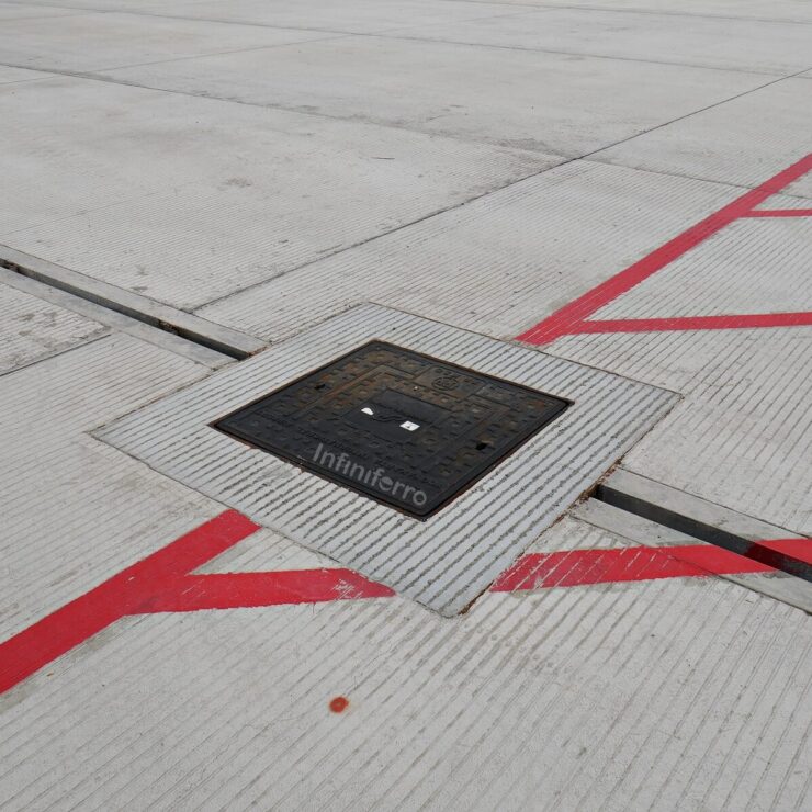 manhole cover at yogyakarta international airport